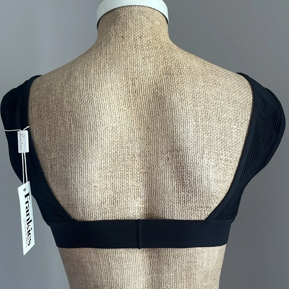 Frankie's Bikinis Drew Ribbed Bikini Top Large NWT